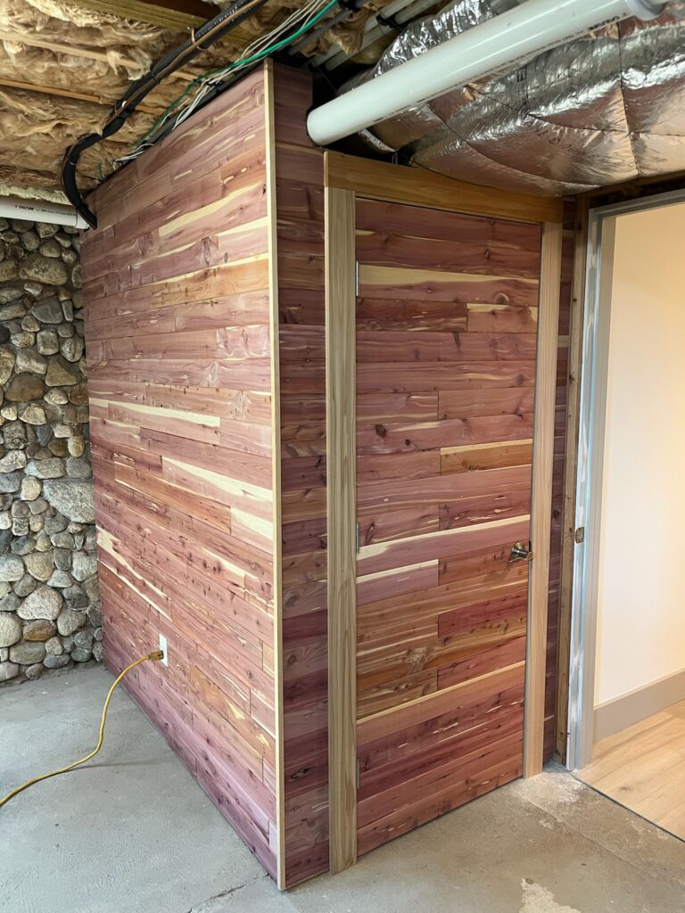 Cedar Closet Installation in Madison — closet lighting