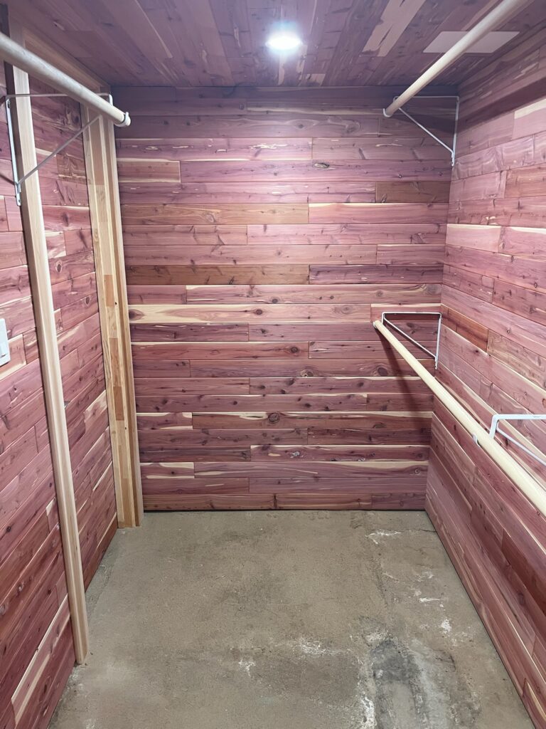 Cedar Closet Installation in Madison — cedar planking
